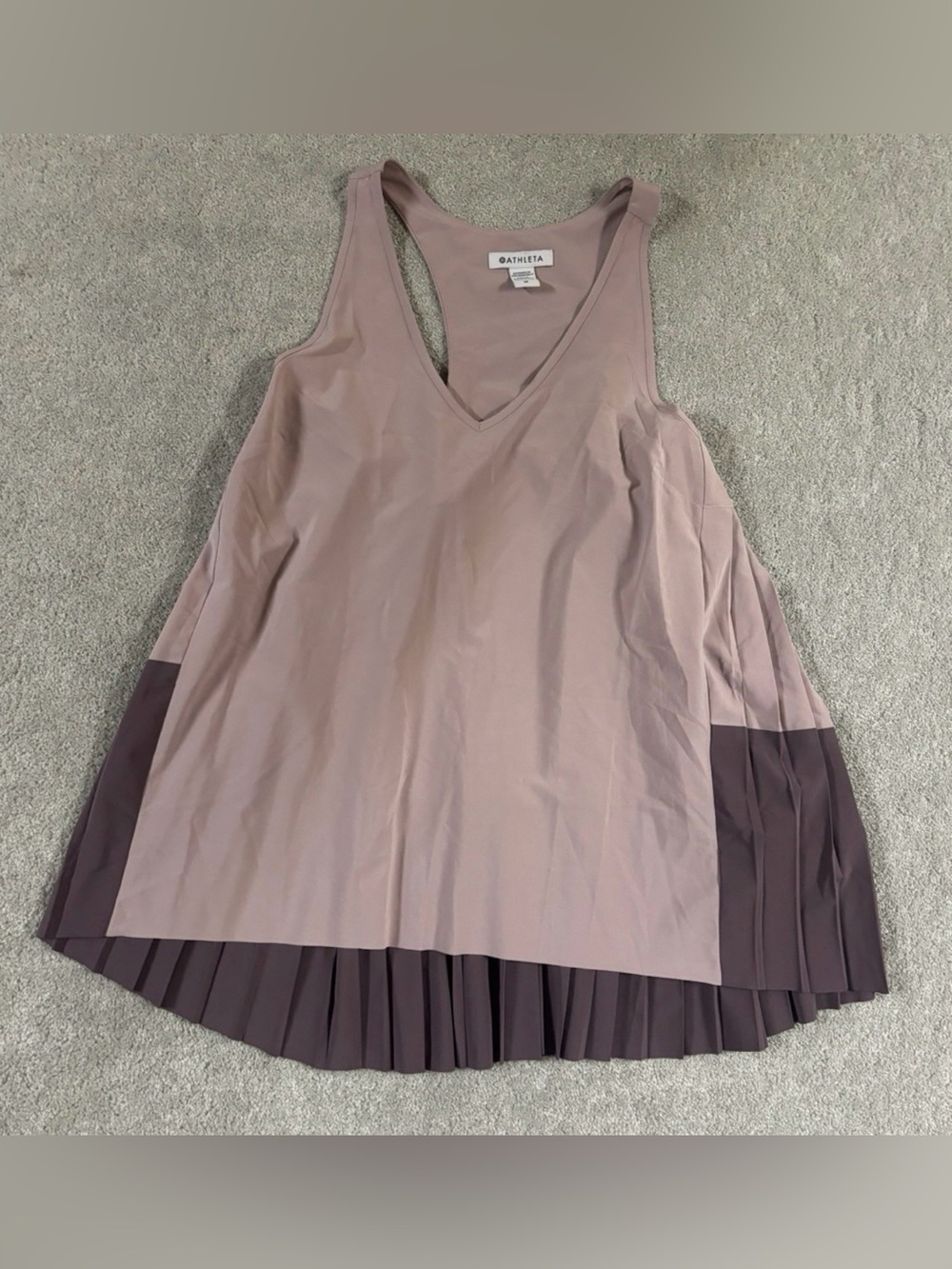 Athleta Swing Forward Mauve V-Neck Pleated Tank